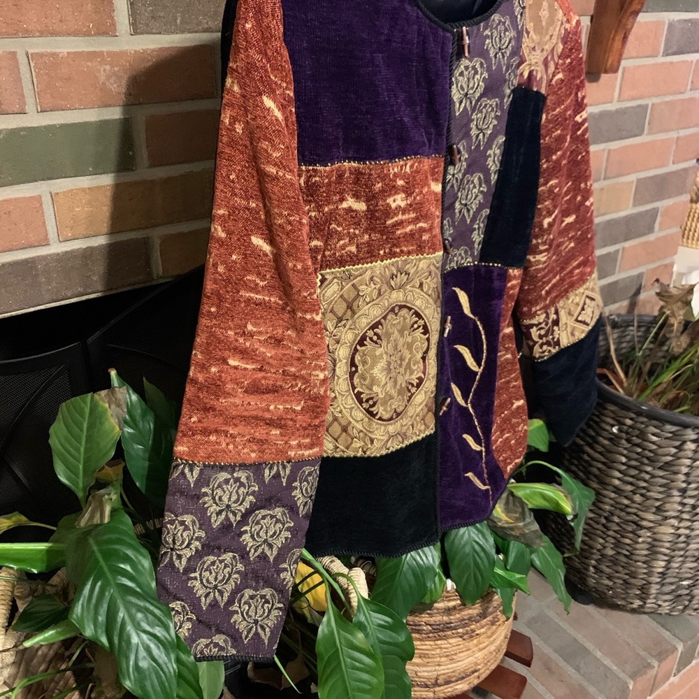 Julia Kim 90s Vintage Jewel Tones Brocade Jacket Shacket - Picture 15 of 15